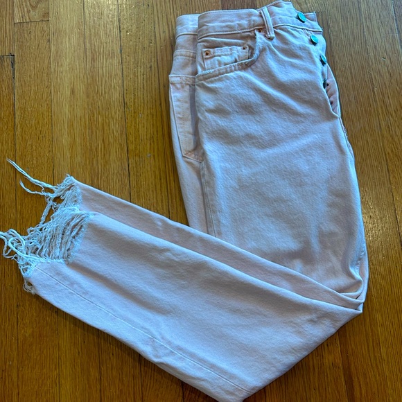 Light pink jeans. Worn twice. No stretch in the jeans. - Picture 1 of 4
